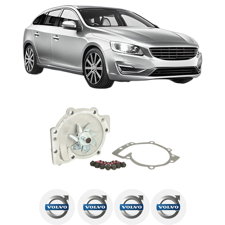 Pompa apa VOLVO V60 I (155) D2 din 2015-2018 KW 88 CP 120 CMC 1969, Auto, HEPU, 4x Stikere auto cu VOLVO