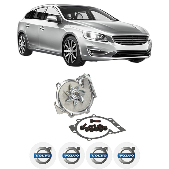 Pompa apa VOLVO V60 I (155) D3 din 2012-2015 KW 100 CP 136 CMC 1984, Auto, HEPU, 4x Stikere auto cu VOLVO