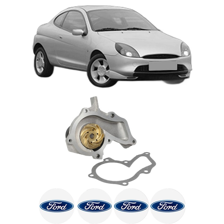 Pompa apa FORD PUMA (EC_) 1.6 16V din 2000-2002 KW 76 CP 103 CMC 1596, Auto, HEPU, 4x Stikere auto cu FORD
