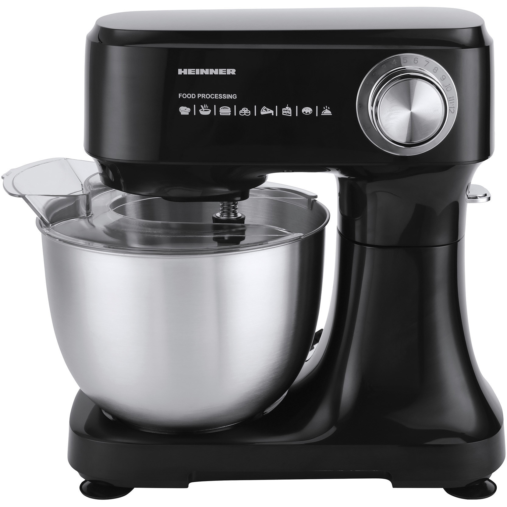 Mixer planetar HEINNER HPM-D750BK, 600W, 3.5L Bol inox, 12 viteze, Negru