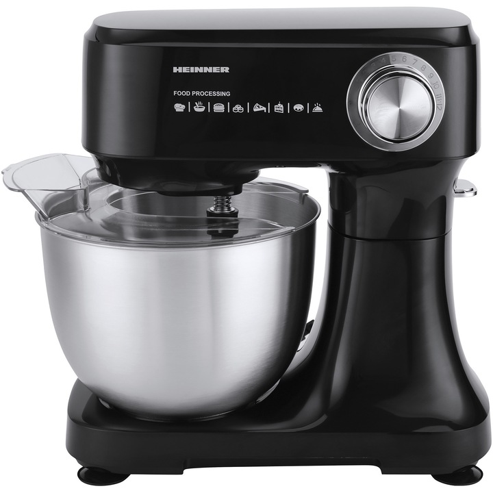 Планетарен миксер HEINNER HPM-D750BK, 600W, 3,5 л купа от неръждаема стомана, 7 скорости, Черен