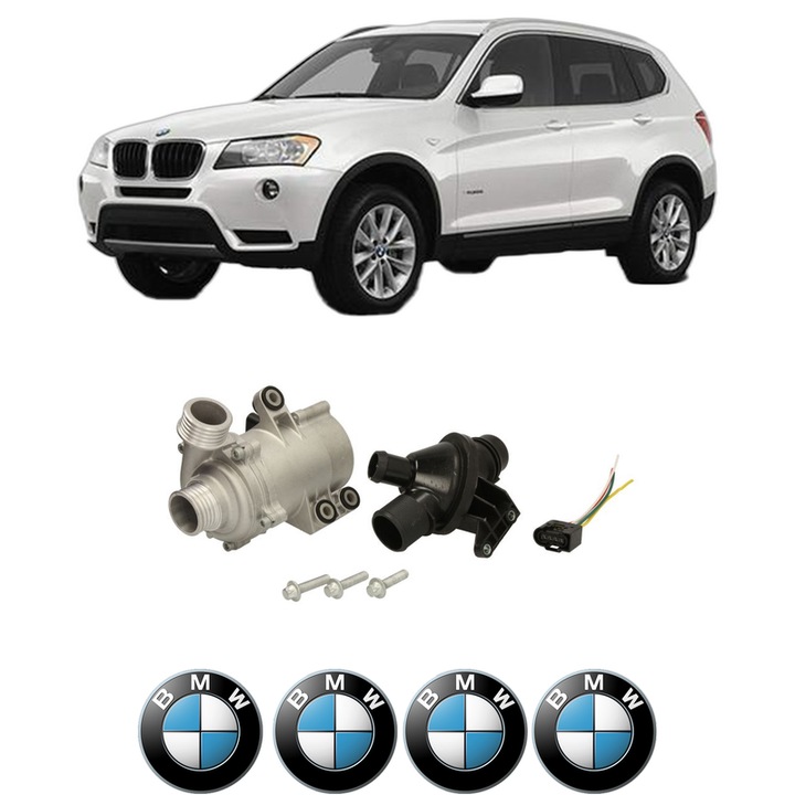 Pompa apa BMW Seria X3 (F25) sDrive 20 i din 2014-2017 KW 125 CP 170 CMC 1592, Auto, HEPU, 4x Stikere auto cu BMW