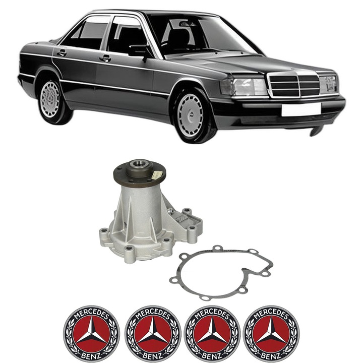 Pompa apa MERCEDES-BENZ 190 (W201) D 2.5 (201.126) din 1985-1993 KW 66 CP 90 CMC 2497, Auto, HEPU, 4x Stikere auto cu MERCEDES-BENZ
