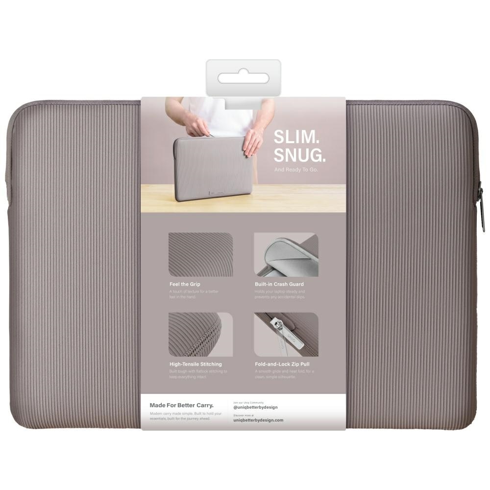 Geanta laptop UNIQ Cyprus Ridge Edition, neopren rezistent la apa, gri, 16"