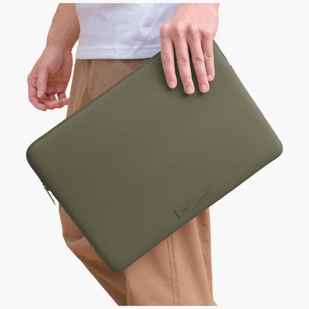 Torba laptop UNIQ Cyprus Ridge Edition, neopren rezistent la apa, verde, 14"