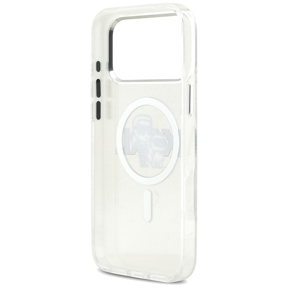 Carcasa transparenta Karl Lagerfeld IML Glitter Karl & Choupette