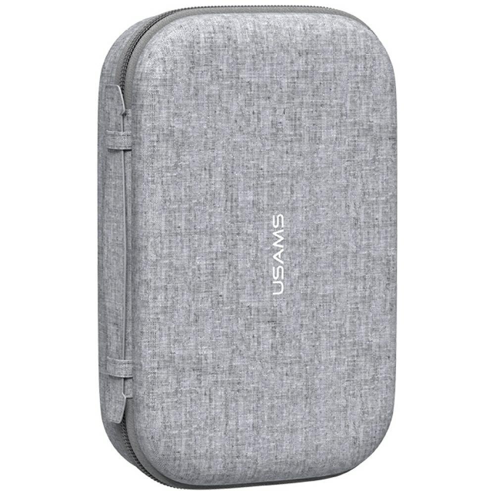 Etui organizer USAMS US-ZB263 pentru power bank si accesorii, gri, 181x102x53mm