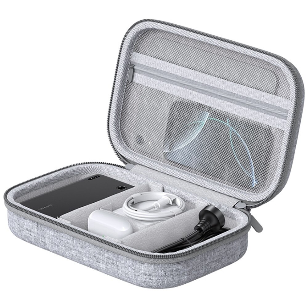 Etui organizer USAMS US-ZB263 pentru power bank si accesorii, gri, 181x102x53mm