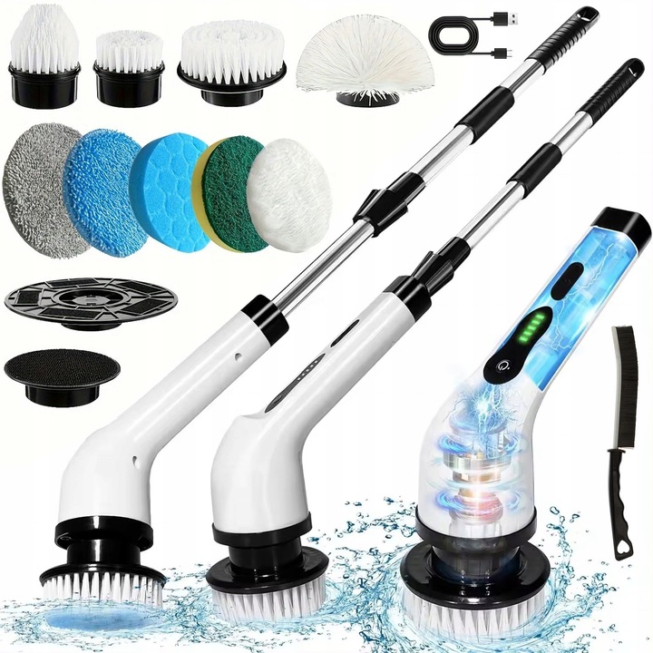 Scheta electrica de curatare 9w1, Bajkowy Kuferek, 2000mAh, 400rpm, alb, set complet