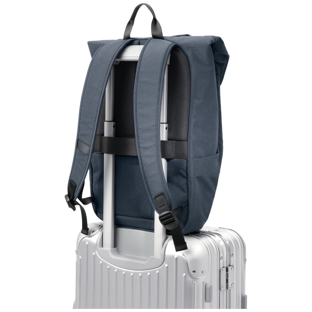 Rucsac pentru laptop waterproof Uniq Arden RPET, 24L, Compatibil cu laptop de 16 inch, 36.3 x 25.1 x 1.9 cm, Albastru