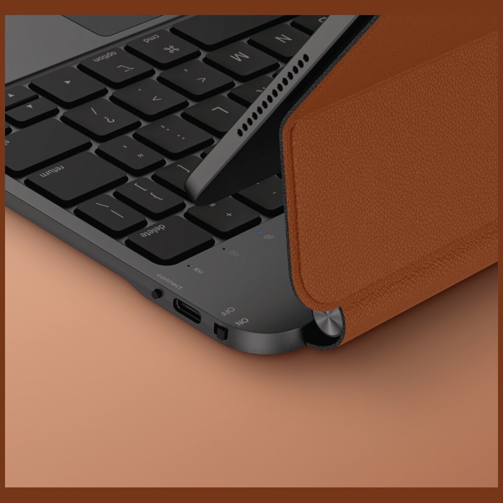 Husa Pro Magnetic Smart cu tastatura pentru iPad Air 11" si iPad Pro 11", caramel, 249x193x16mm