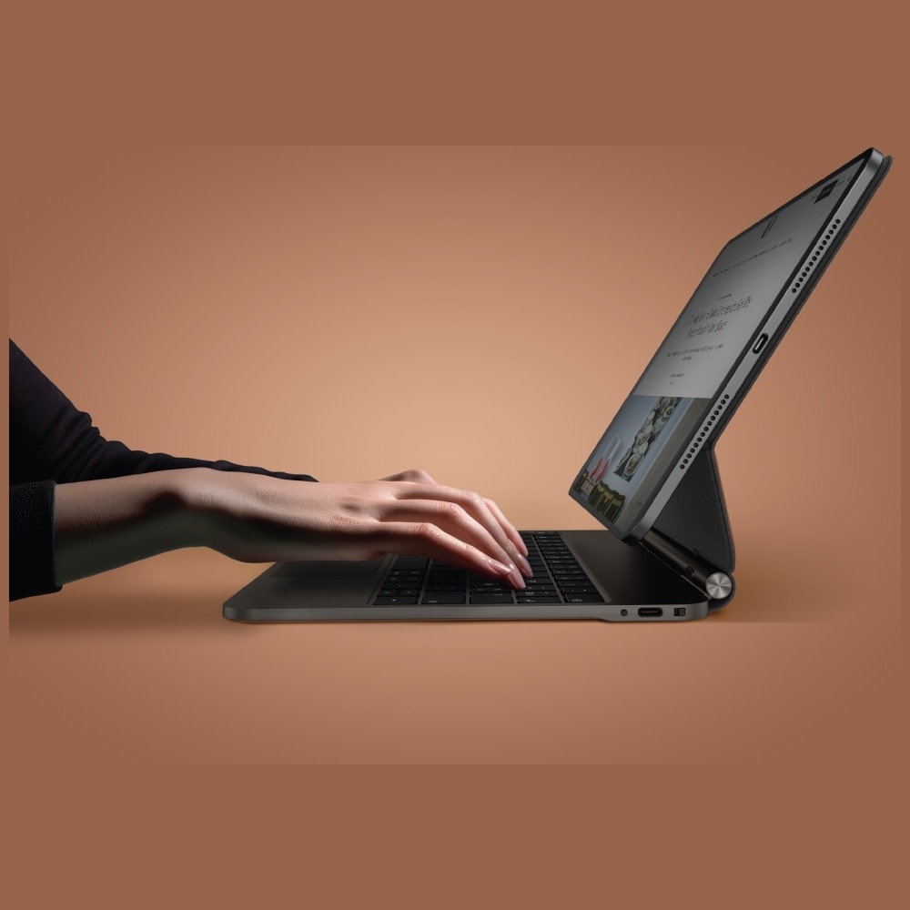 Husa Pro Magnetic Smart cu tastatura pentru iPad Air 11" si iPad Pro 11", caramel, 249x193x16mm