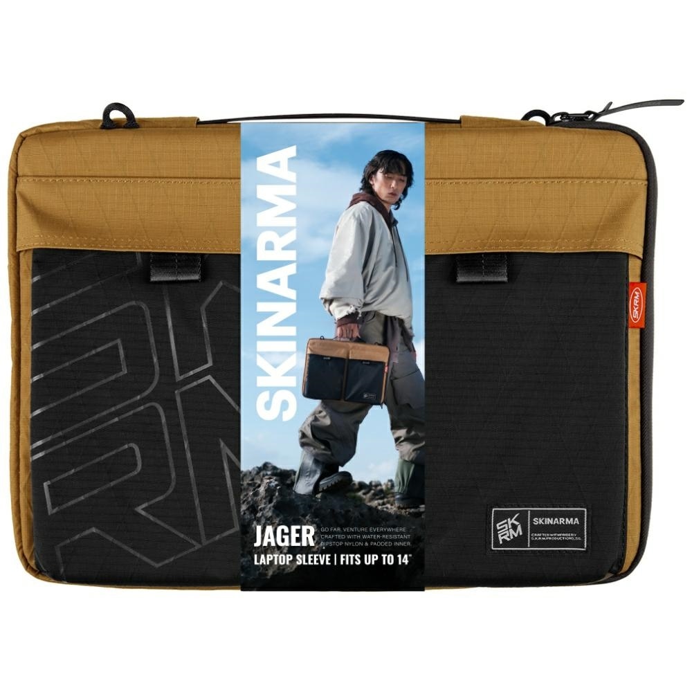 Geanta laptop 14", Jager, Skinarma, impermeabila, 35.5x26x4cm, maro