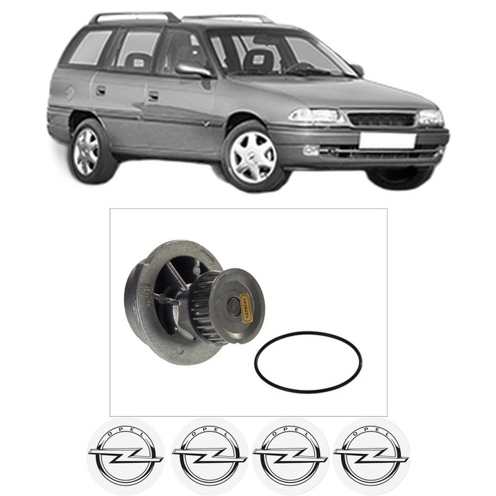 Pompa apa OPEL ASTRA F CLASSIC Estate (T92) 1.6 i 16V (F35, M35) din 1998-2005 KW 74 CP 101 CMC 1598, Auto, HEPU, 4x Stikere auto cu OPEL