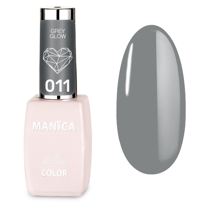 Lac hibrid Manica 10ml - Gray Glow 011, consistenta usor vascoasa, rezistenta pana la 21 zile