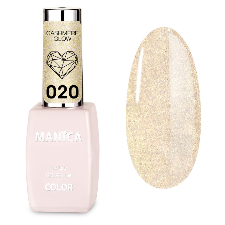 Lac hibrid Manica 10ml - Cashmere Glow 020, consistenta usor vascoasa, culoare pura