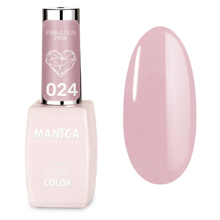 Lac hibrid Manica 10ml - Fabulous Pink 024, consistenta usor vascoasa, rezistenta pana la 21 zile