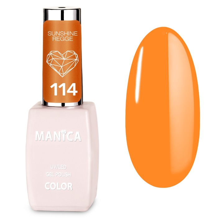 Oja hibrida Manica 10ml - Sunshine Reggae 114, consistenta usor vascoasa, culoare pura