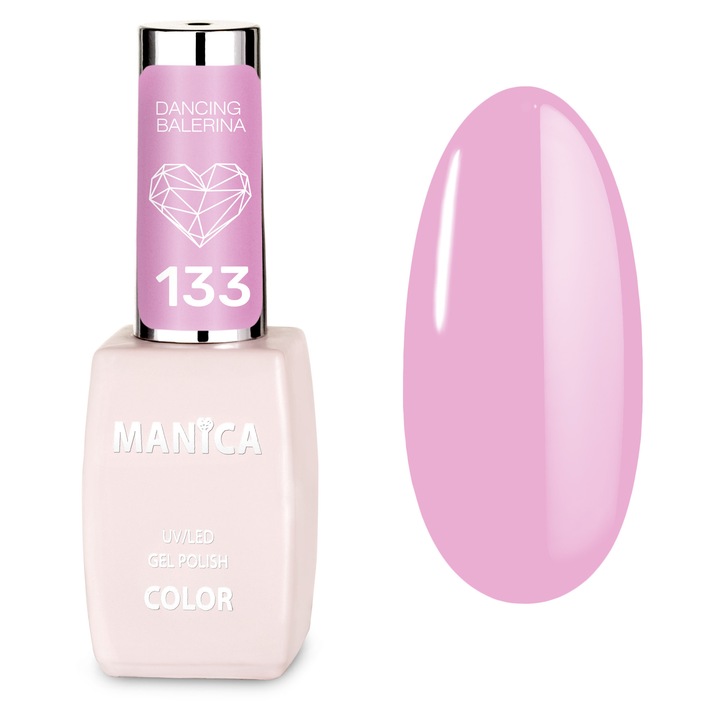 Oja hibrida Manica 10ml - Dancing Ballerina 133, culoare pura, consistenta usor vascoasa