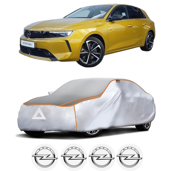Husa Prelata Antigrindina Auto OPEL ASTRA L (OV5) din 2021-2023, Protectie auto contra intemperiilor la grindina, Waterproof, 4x Stickere auto OPEL
