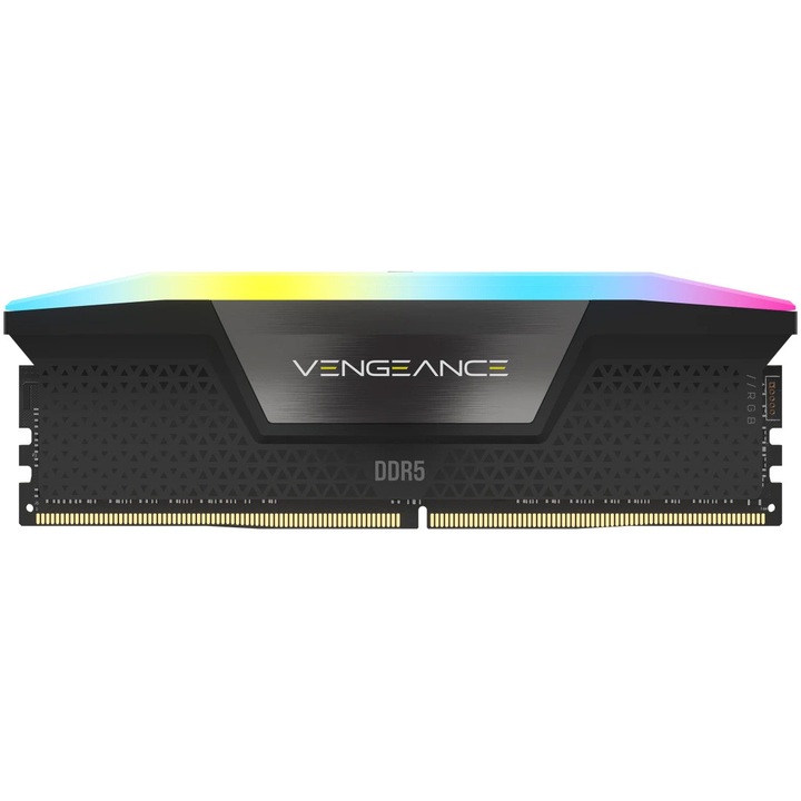 Памет Corsair Vengeance RGB, DDR5, 16GB, 5600MHz, C40, 1.25V, Intel XMP, Черен