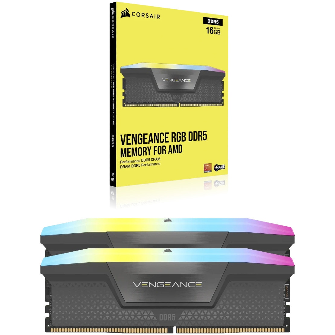 Memorie Corsair VENGEANCE RGB DDR5, 32GB, KIT 2x16GB, 6000MT/s