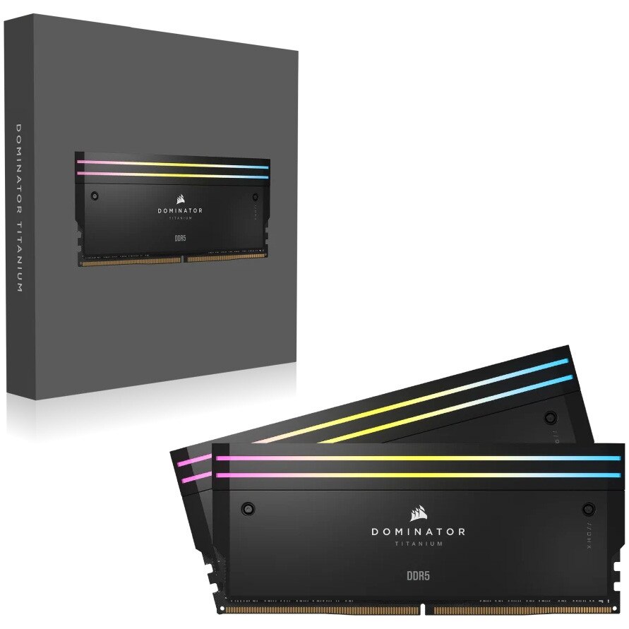 Memorie Corsair DOMINATOR TITANIUM RGB DDR5, 64GB, KIT 2x32GB