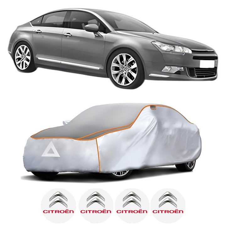 Husa Prelata Antigrindina Auto CITROEN C5 III (RD_) din 2008-2017, Protectie auto contra intemperiilor la grindina, Waterproof, 4x Stickere auto CITROEN