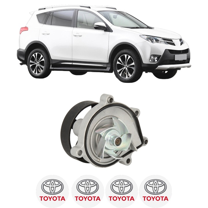 Pompa apa TOYOTA RAV 4 IV VAN (_A4_) 2.0 D4d (WWA42) din 2015-2018 KW 105 CP 143 CMC 1995, Auto, HEPU, 4x Stikere auto cu TOYOTA