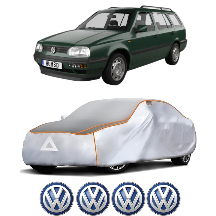 Husa Prelata Antigrindina Auto Volskwagen POLO Van Estate Van (6V5) din 1995-2001, Protectie auto contra intemperiilor la grindina, Waterproof, 4x Stickere auto Volskwagen