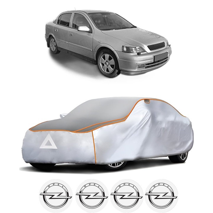 Husa Prelata Antigrindina Auto OPEL ASTRA G CLASSIC Saloon (T98) din 2004-2009, Protectie auto contra intemperiilor la grindina, Waterproof, 4x Stickere auto OPEL