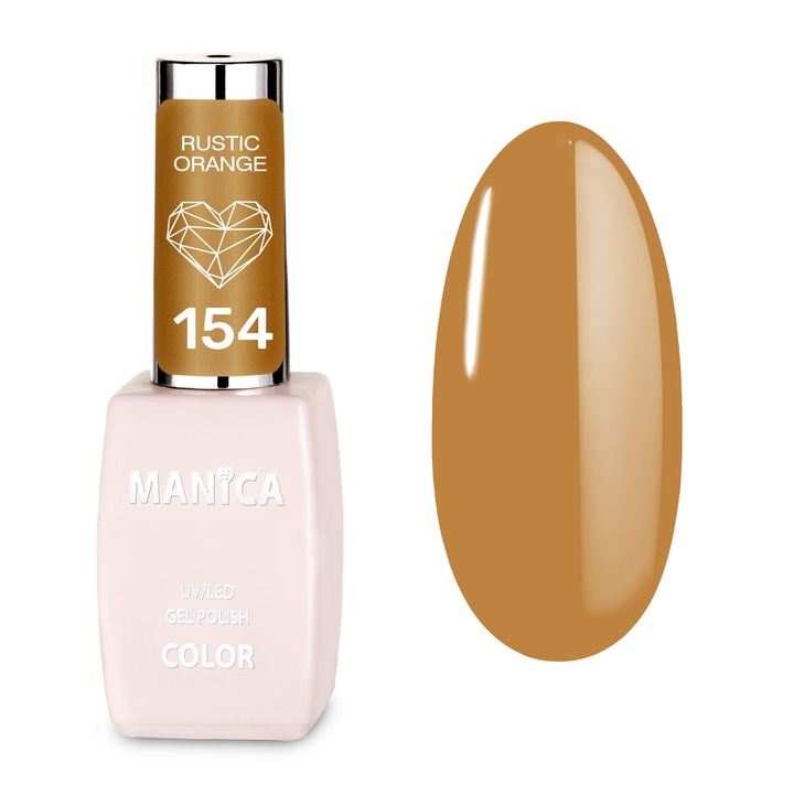 Oja hibrida Manica 10ml - Rustic Orange 154, consistenta usor vascoasa, rezistenta pana la 21 zile