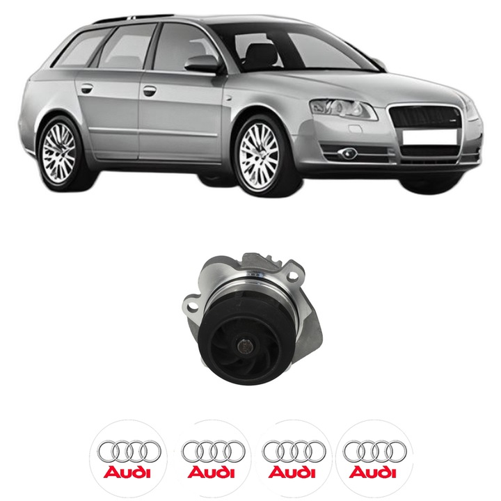 Pompa apa AUDI A4 B7 Avant (8ED) 2.0 TDI din 2004-2008 KW 100 CP 136 CMC 1968, Auto, HEPU, 4x Stikere auto cu AUDI