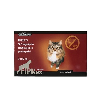 Pipeta antiparazitara Fiprex pentru pisici, cutie cu 3 pipete Pipeta antiparazitara Fiprex pentru pisici, cutie cu 3 pipete