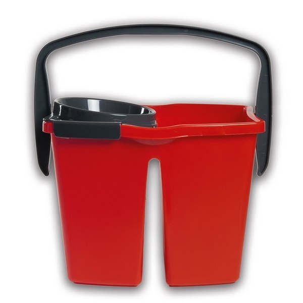 Galeata cu doua compartimente ARIX T0202, Plastic, Rosu