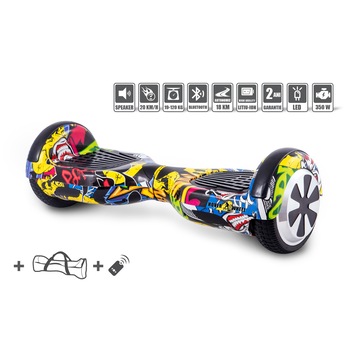 Scuter electric , hoverboard grafiti style , 6,5 bluetooth , boxa , led lights,geanta cadou, autobalansat Scuter electric , hoverboard grafiti style , 6,5 bluetooth , boxa , led lights,geanta cadou, autobalansat