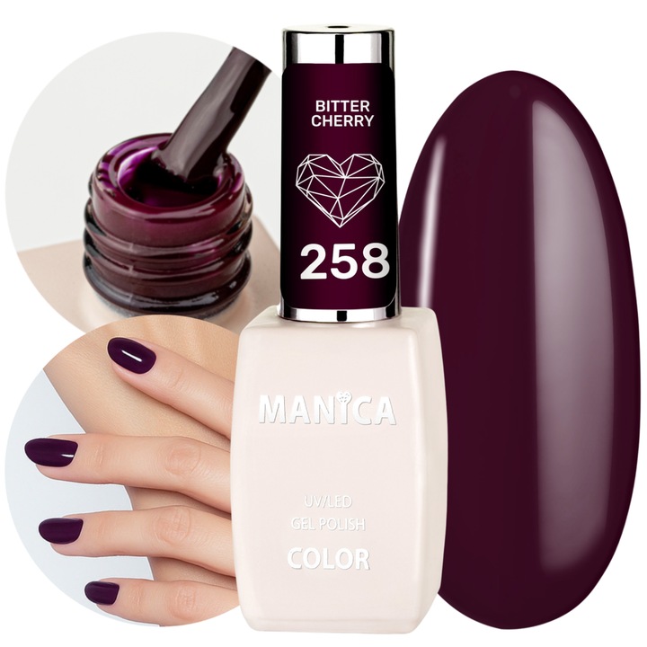 Oja hibrida Manica 10ml - Bitter Cherry, bordo inchis, intensitate ridicata