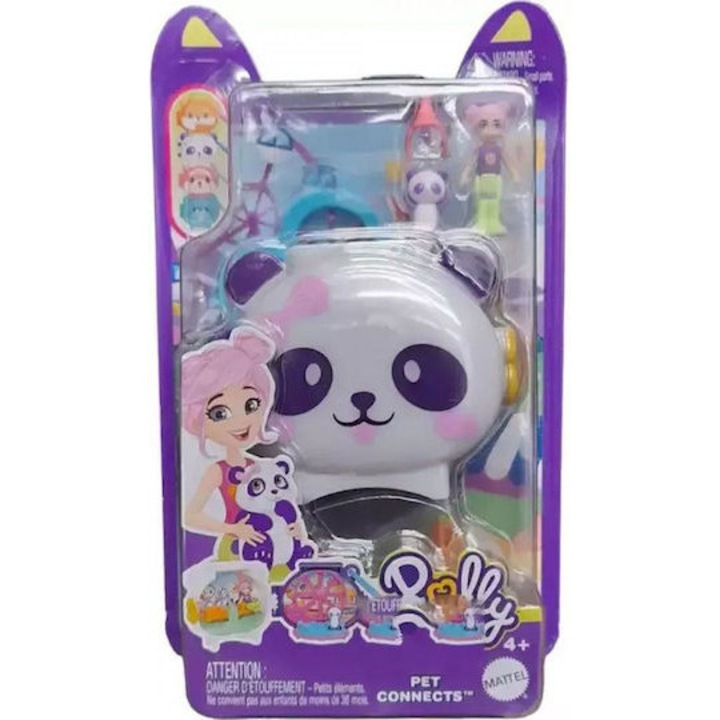 Figurine set Polly Pocket Panda, Mattel, pentru fete, 4 ani+