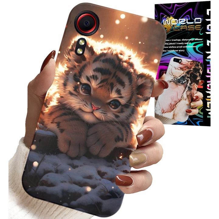 Tok Samsung Galaxy Xcover 5-höz, World Case, Sweet Tiger mintás, szilikon, többszínű