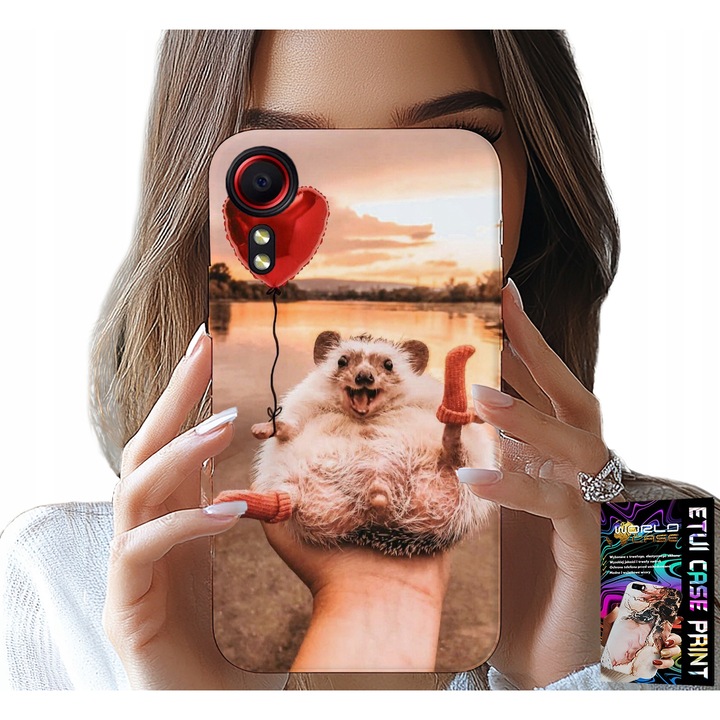 Husă pentru Samsung Galaxy Xcover 7, World Case, cauciuc, imprimare colorată, model arici pigmeu dulce