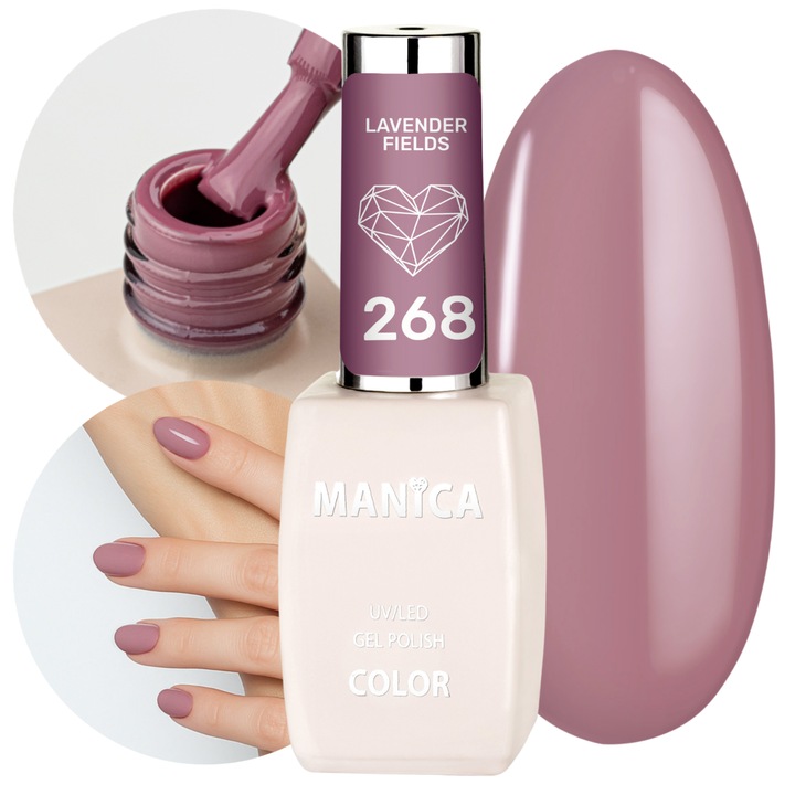 Oja hibrida Manica 10ml - Lavender Fields - 268, mov inchis cu nuanta de pruna