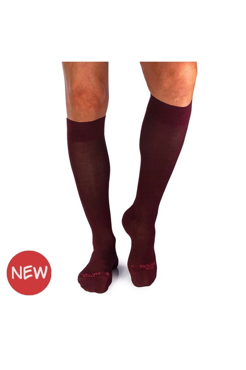 Sosete compresive lungi 3/4 din Bumbac Mercerizat Visiniu