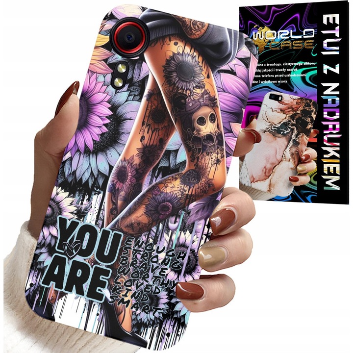 Husa Samsung Galaxy XCover 7, World Case, színes nyomtatás, szilikon, női minta