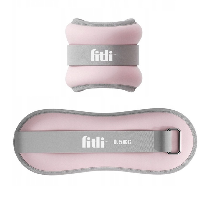 Greutati pentru glezne si incheieturi, 0.5 Kg, Roz