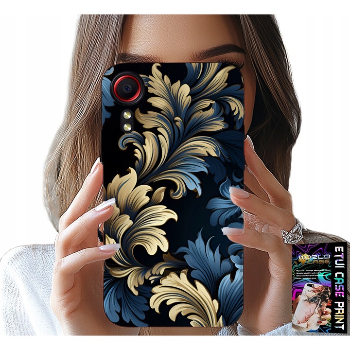 Carcasa pentru Samsung Galaxy XCover 7, World Case, auriu, din silicon, design elegant