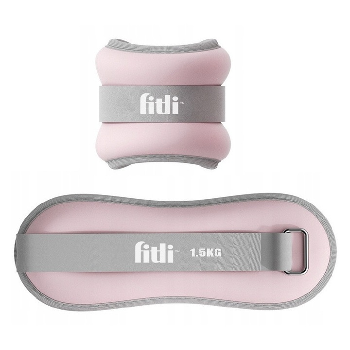 Greutati pentru glezne si incheieturi, 1,5 Kg, Roz