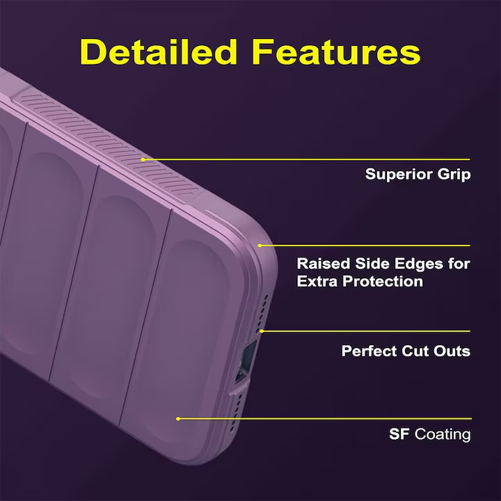Husa Buffer din Silicon cu Microfibra pentru Samsung Galaxy Z Flip8 / Flip 8, Military-Grade Resistance, Anti-amprente, Flexible TPU, Mov