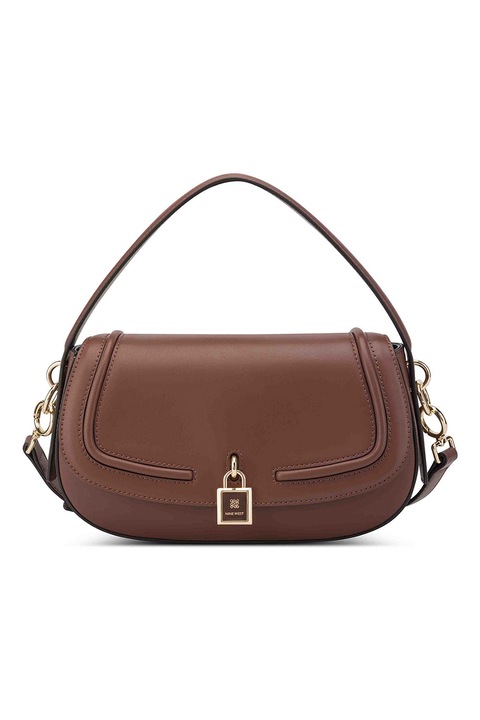 NINE WEST, Műbőr táska állítható keresztpánttal, Karamellbarna