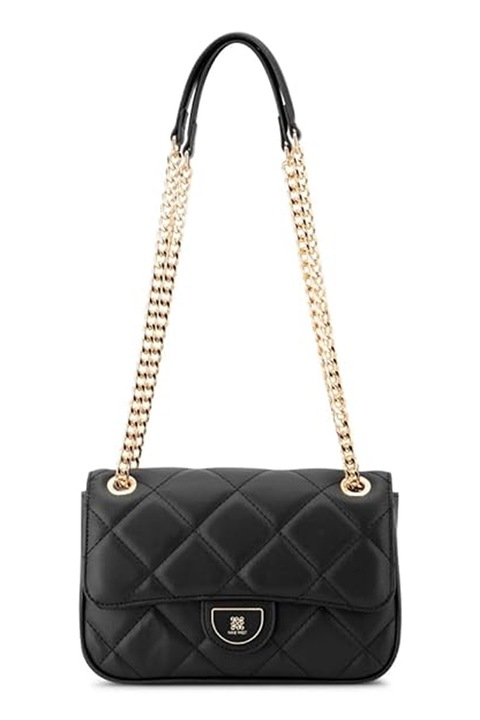 NINE WEST, Steppelt táska láncos keresztpánttal, Fekete