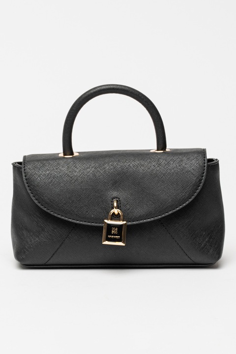 NINE WEST, Levehető pántos műbőr kézitáska, Fekete